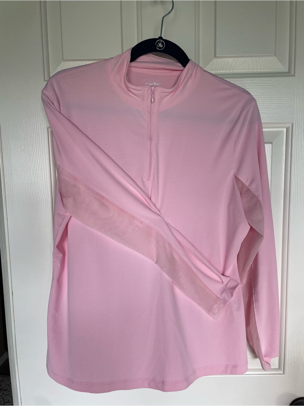 Gottex Light Pink Long-Sleeve Quarter-Zip Performance Shirt